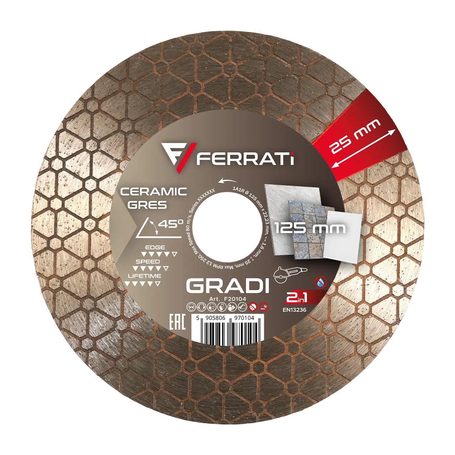 [F20104] 2-in-1 125-mm-GRADI-Diamanttrenn- und Schleifscheibe