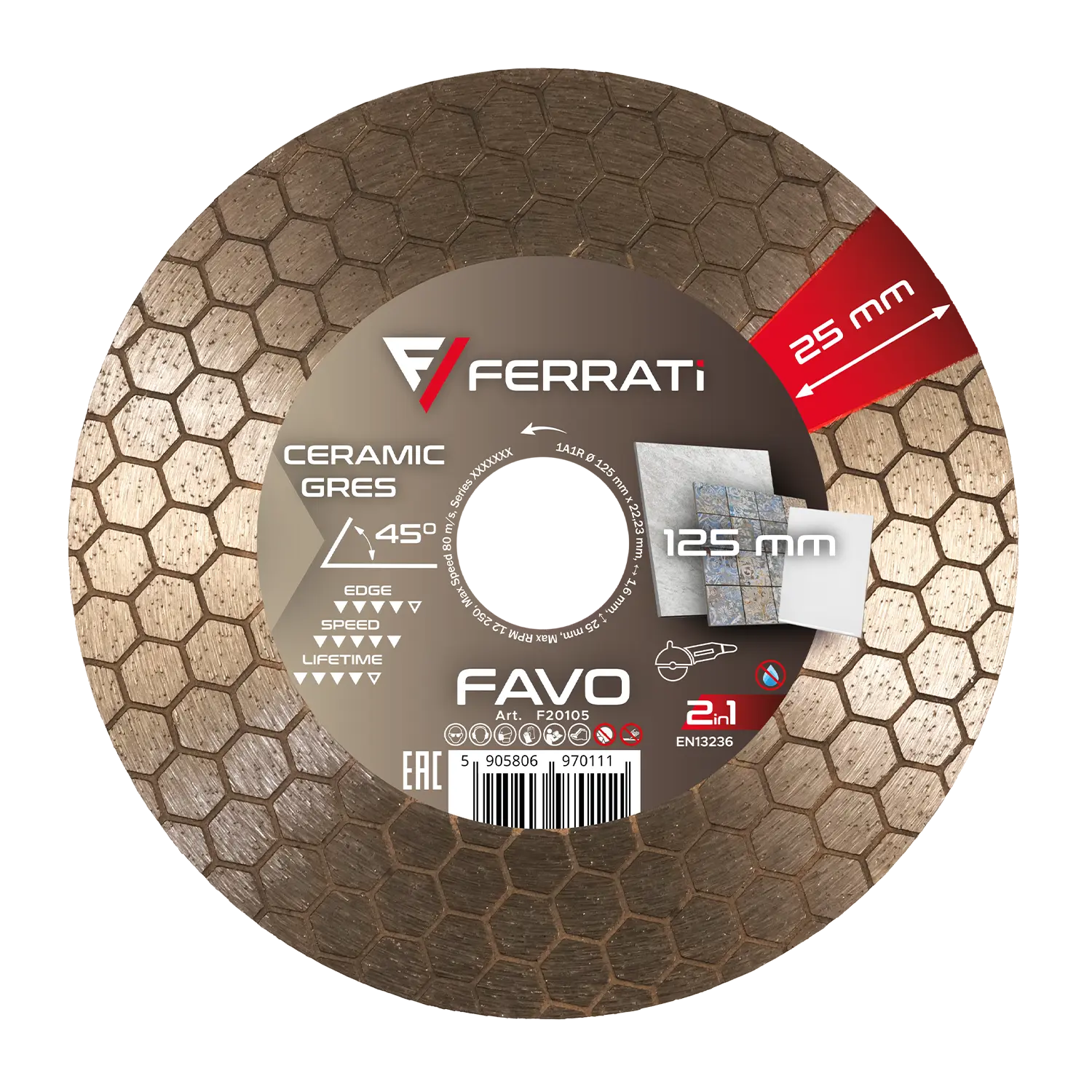 [F20105] FAVO 2-in-1 125 mm Diamanttrenn- und Schleifscheibe