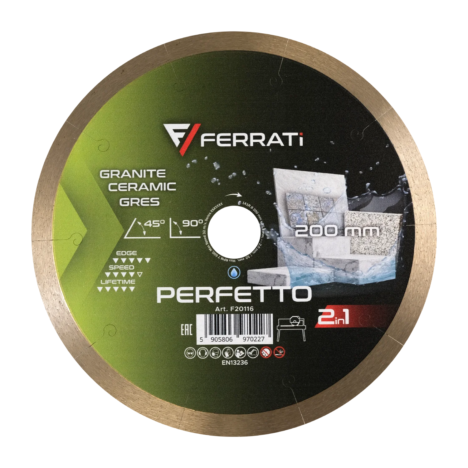 2in1 Diamanttrennscheibe 200mm PERFETTO