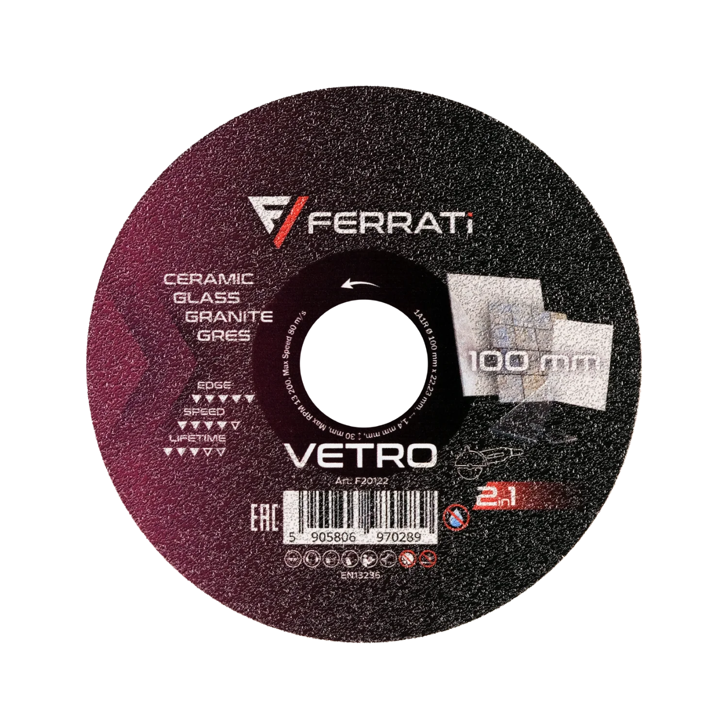 [F20122] VETRO 2-in-1 100-mm-Diamant-Trenn- und Schleifscheibe