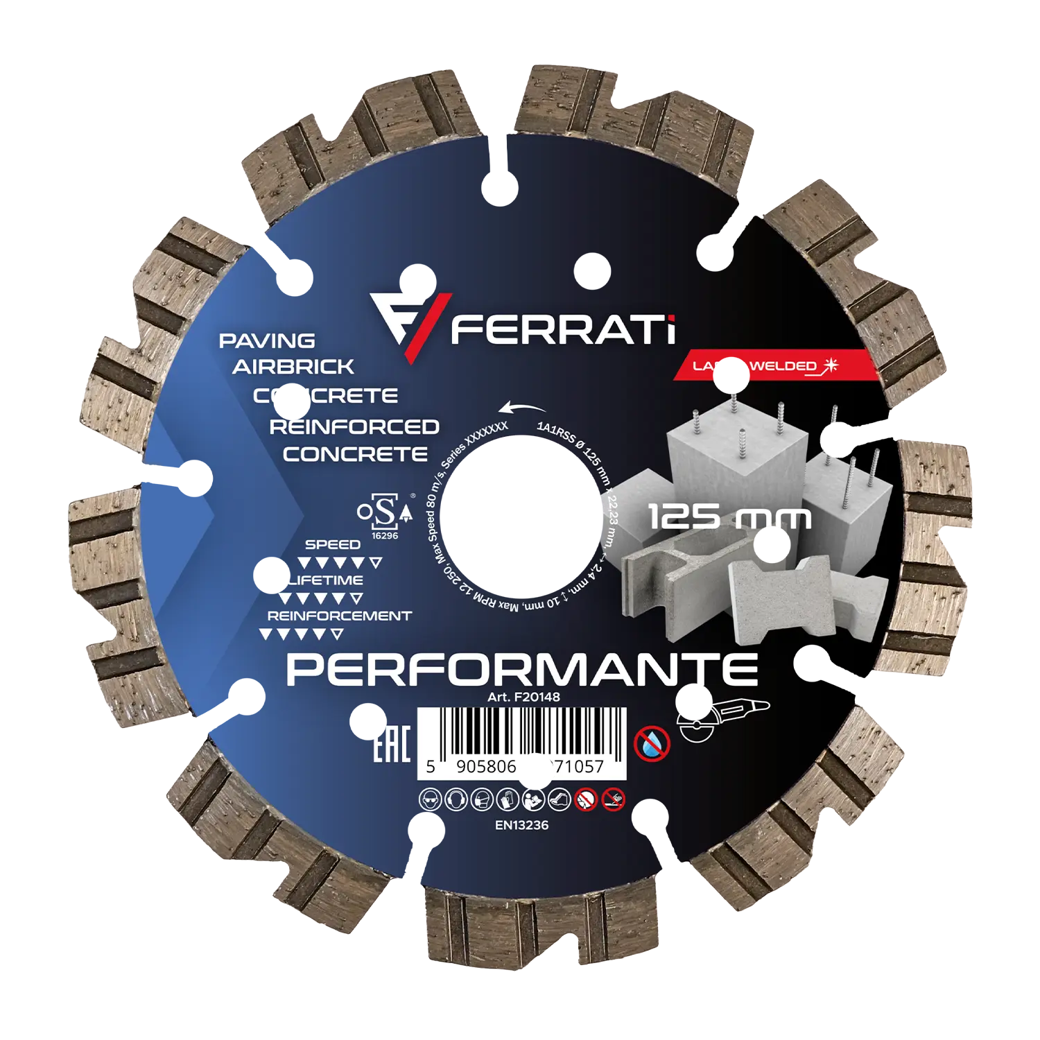 [F20148] 125-mm-PERFORMANTE-Diamanttrennscheibe