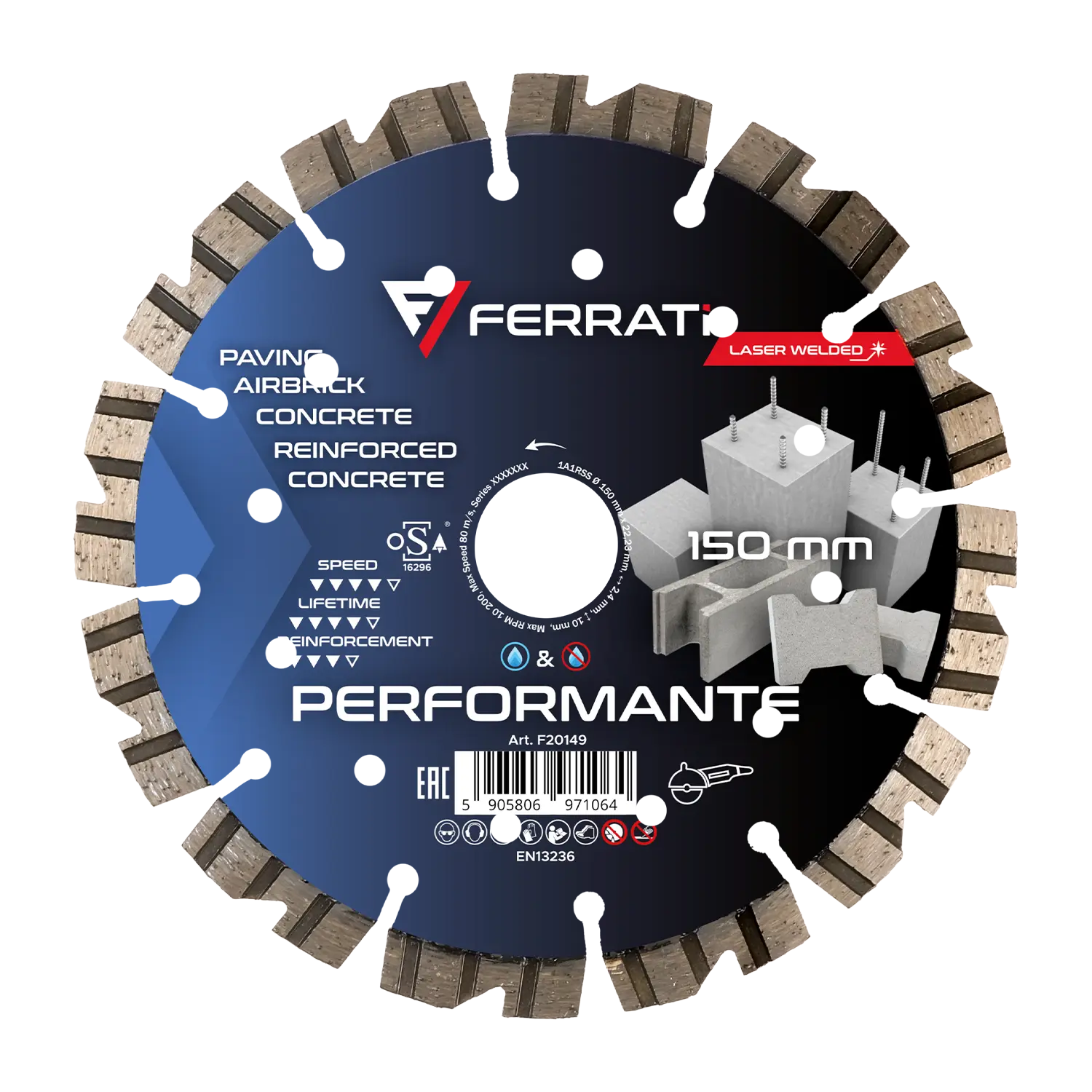 [F20149] 150-mm-PERFORMANTE-Diamanttrennscheibe
