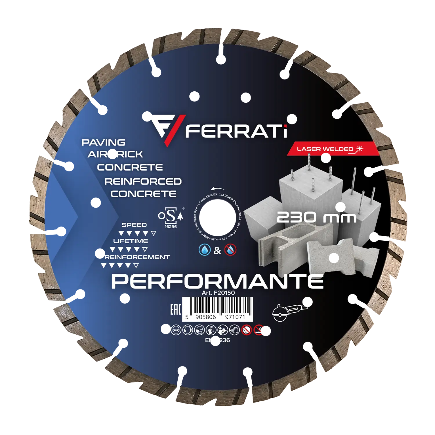 230 mm PERFORMANTE Diamanttrennscheibe