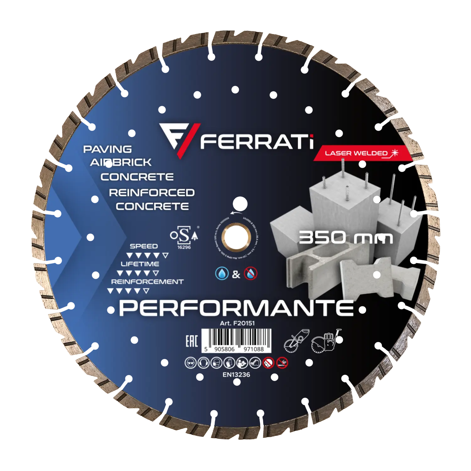 [F20151] 350-mm-PERFORMANTE-Diamanttrennscheibe