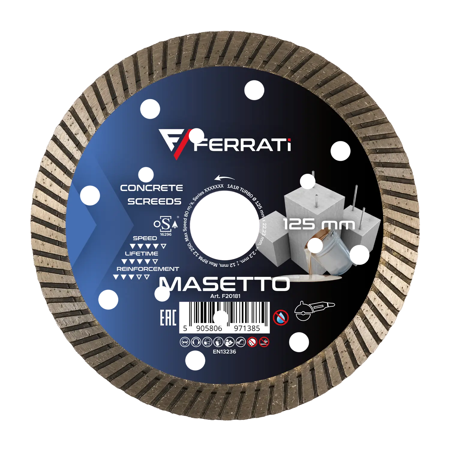 [F20181] TURBO 125 mm MASETTO Diamanttrennscheibe