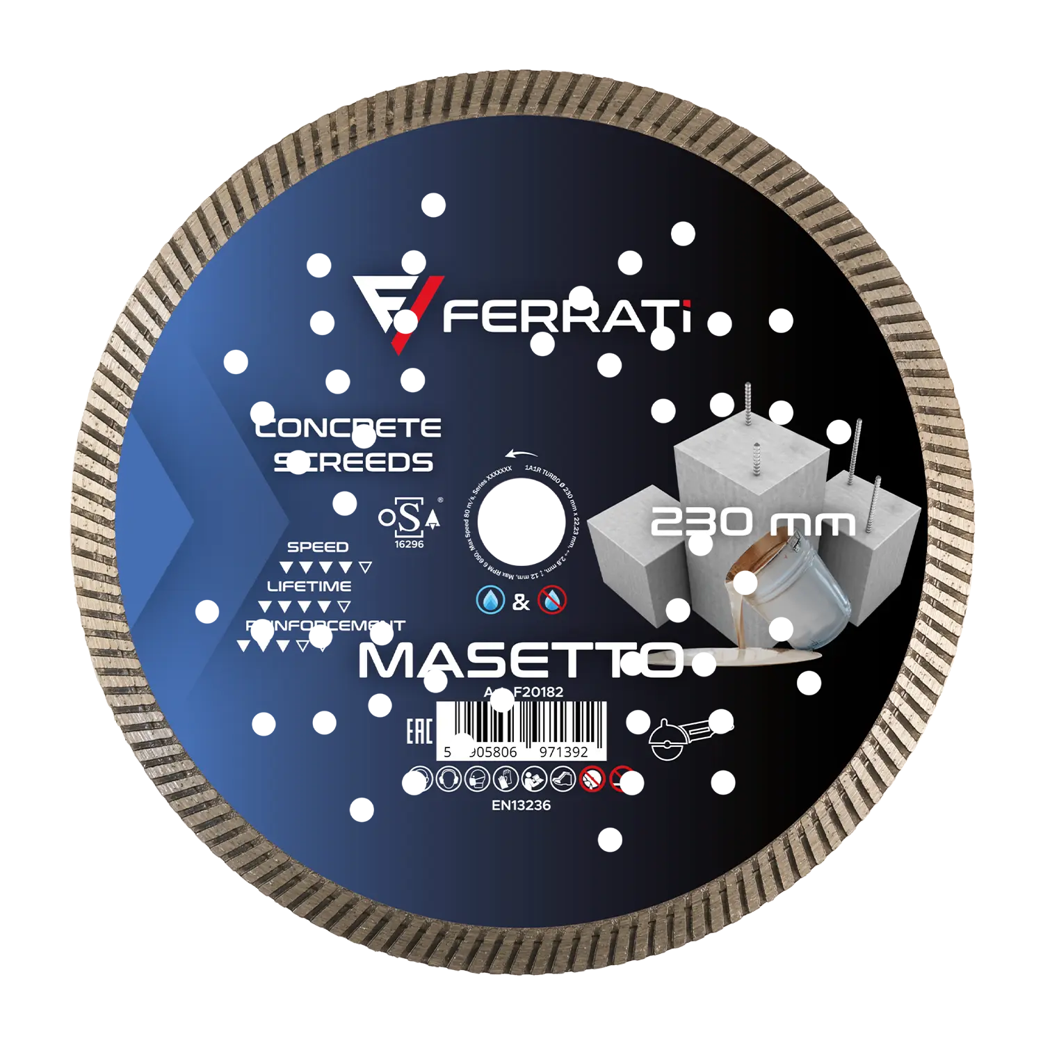 [F20182] TURBO 230 mm MASETTO Diamanttrennscheibe